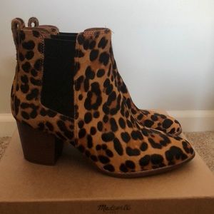 Madewell size 9 calf hair leopard print booties